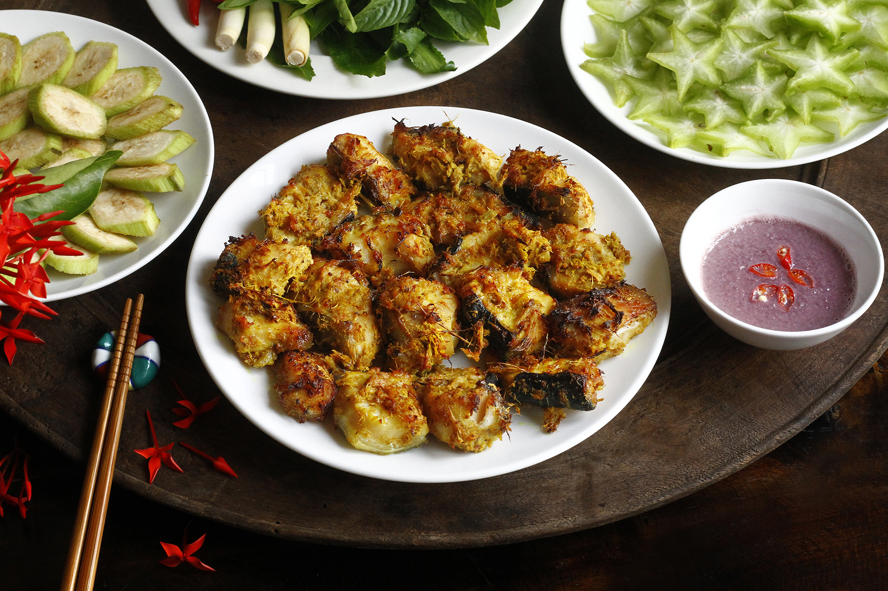 cá lăng nướng riềng mẻ