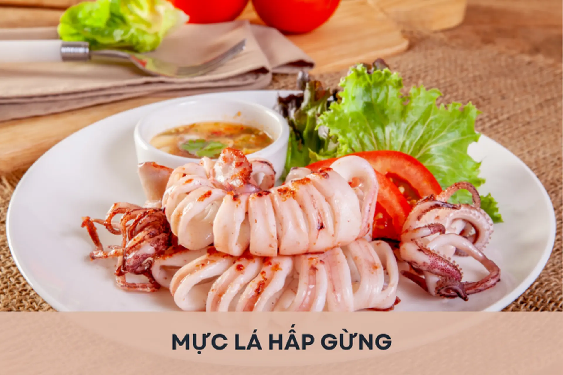 mực lá hấp gừng