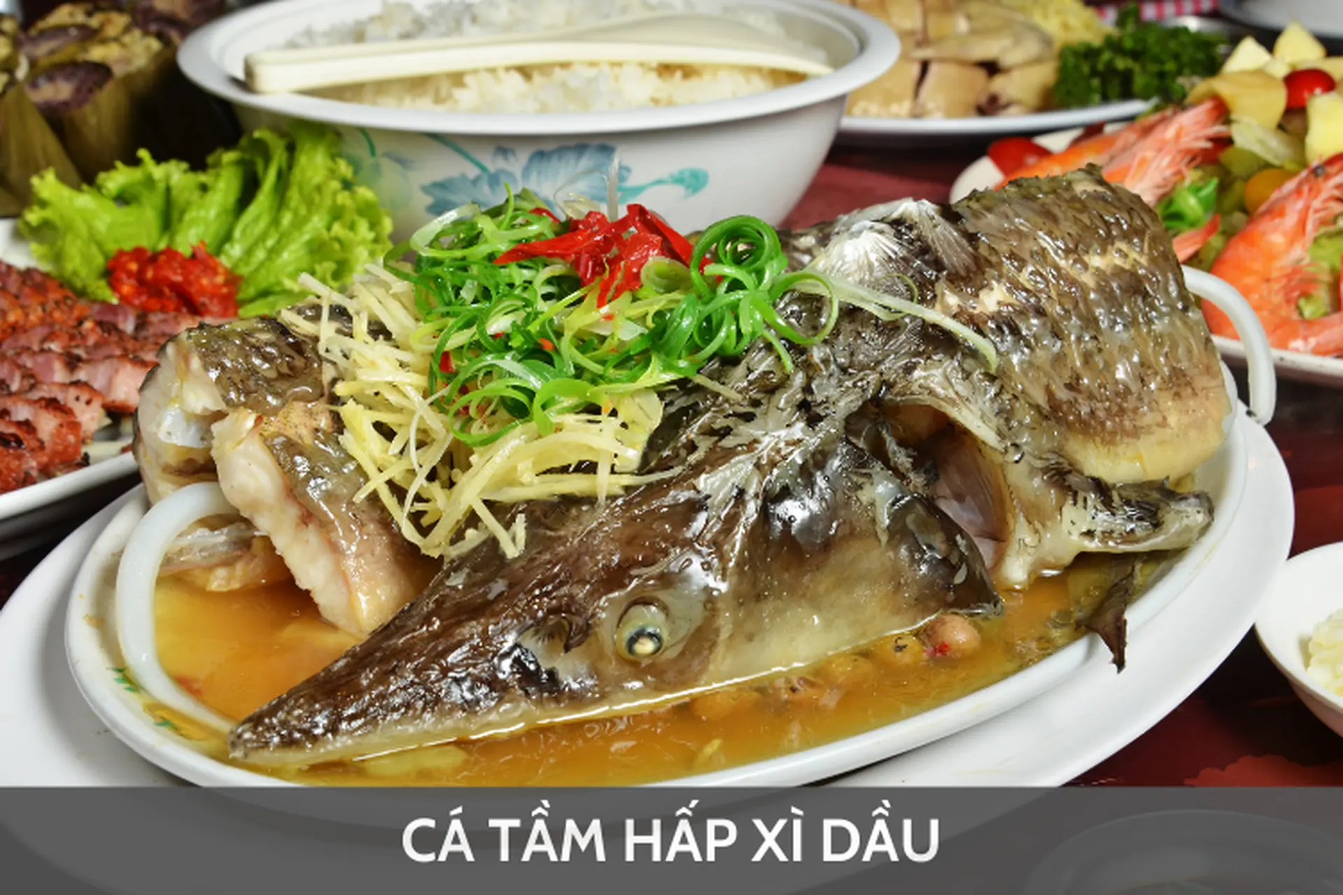 cá tầm hấp xì dầu