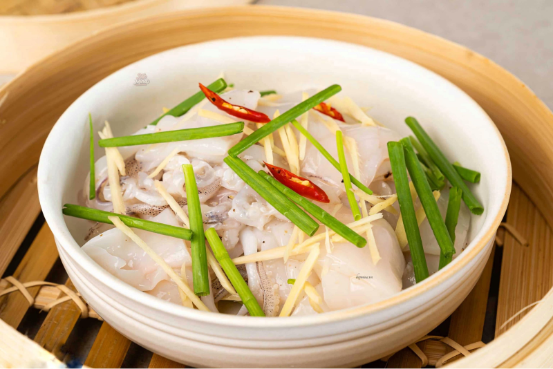 mực nang hấp gừng