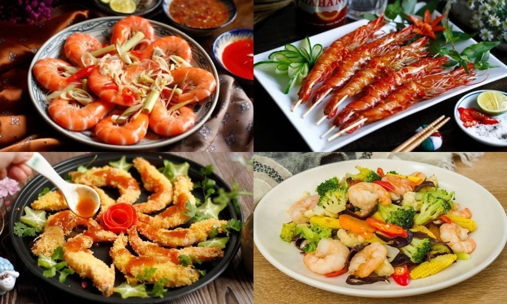 món ngon từ tôm sú sống size 50-60 con kg