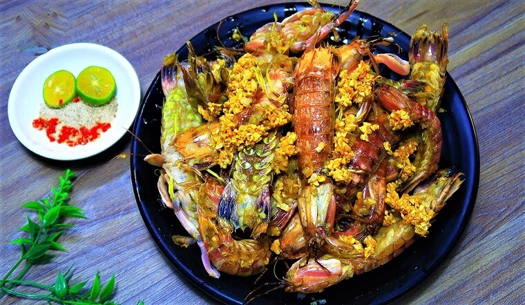 tôm tít gạch sốt bơ tỏi