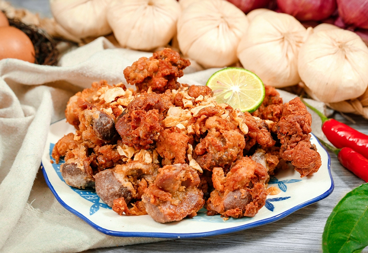 mề vịt chiên giòn