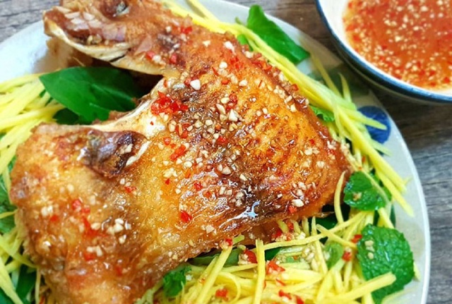 cá diêu hồng chiên giòn