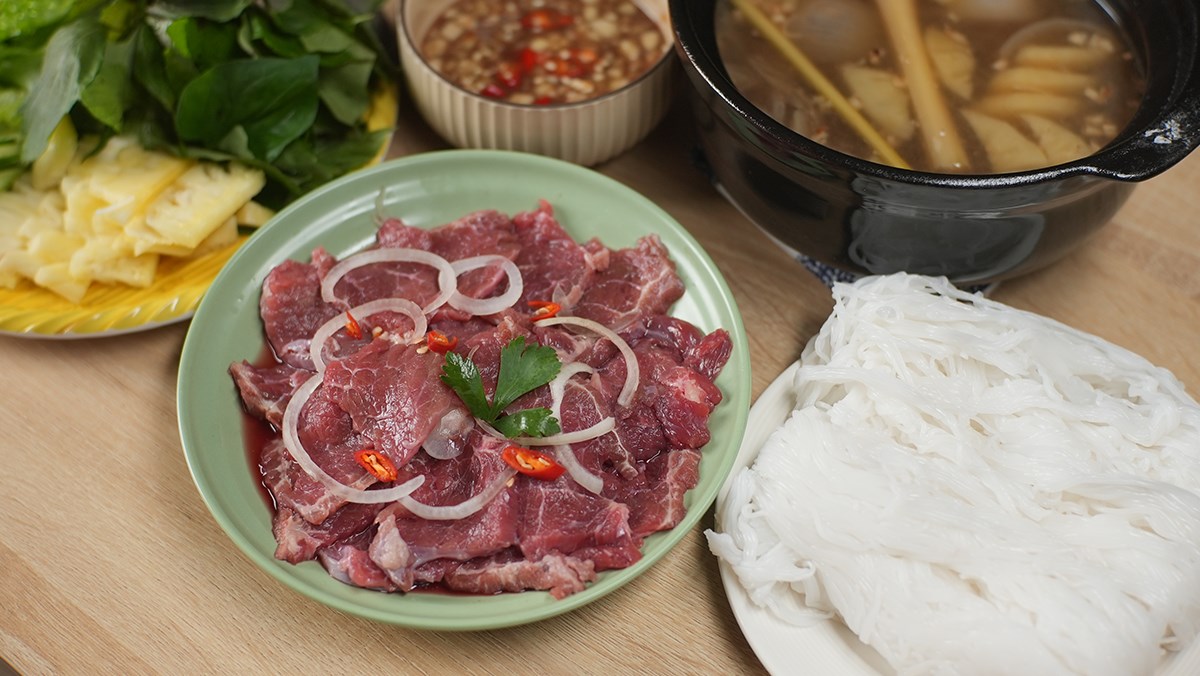 lõi vai bò nhúng lẩu